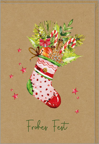 Goldbarrenset zu Weihnachten "Frohes Fest Socke"