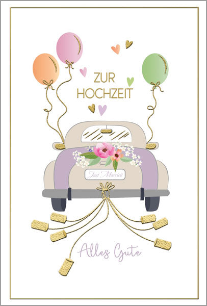 Goldbarrenset zur Hochzeit "Hochzeitsauto"