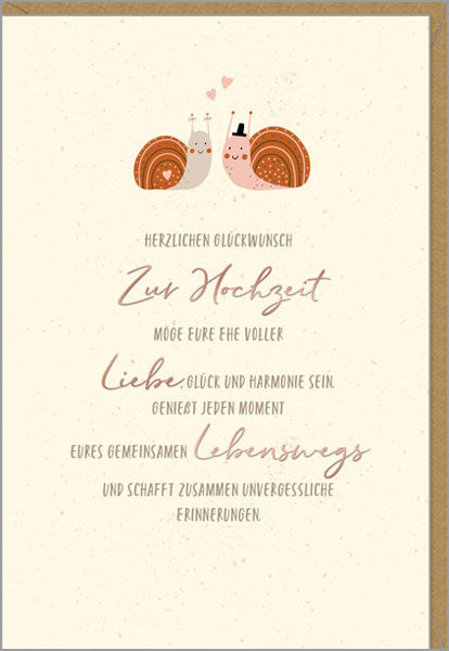 Goldbarrenset zur Hochzeit "Verliebte Schnecken"