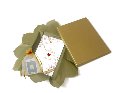 Goldbarrenset zur Hochzeit "Wildblumen und rotes Herz"