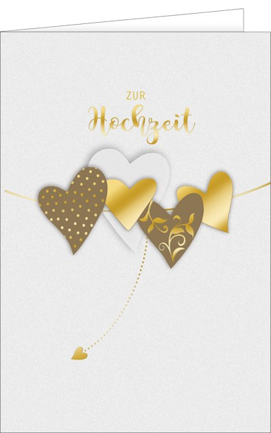 Goldbarrenset zur Hochzeit "Goldene Herzen"