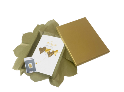 Goldbarrenset zur Hochzeit "Goldene Herzen"