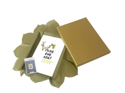 Goldbarrenset zur Hochzeit "Wilde, Ehe, Ade!"